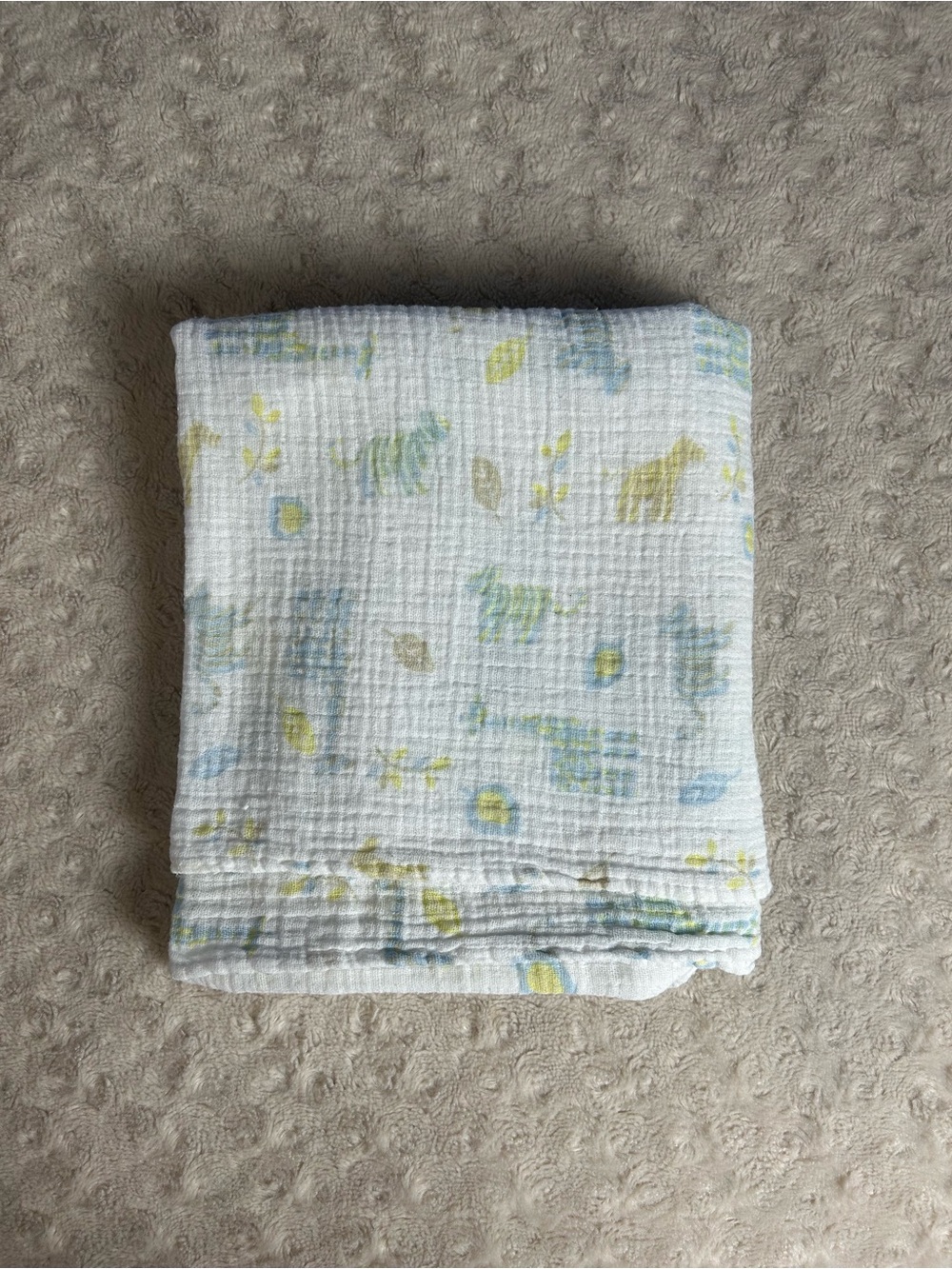 Chick Pea Giraffe Tiger Safari Animals Baby Swaddle Blanket Yellow White Blue